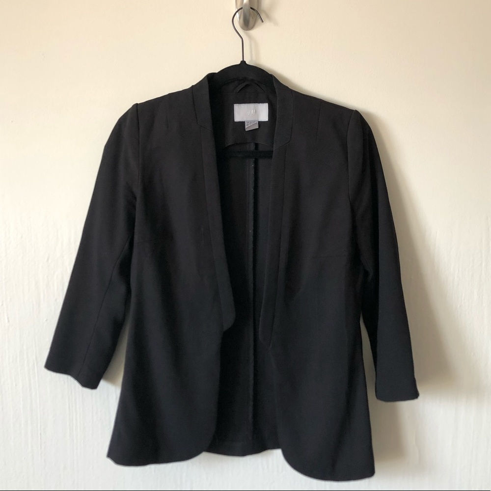 H&M classy black blazer with 3/4 sleeves